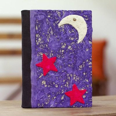 Alternate image for Handmade Journal from Mexico Moon and Stars