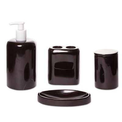 Alternate image for Handmade Black Onyx Bath Accessory Set Vanity Fair in Black