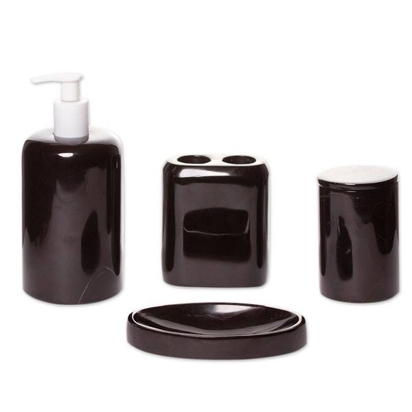 Alternate image for Handmade Black Onyx Bath Accessory Set Vanity Fair in Black