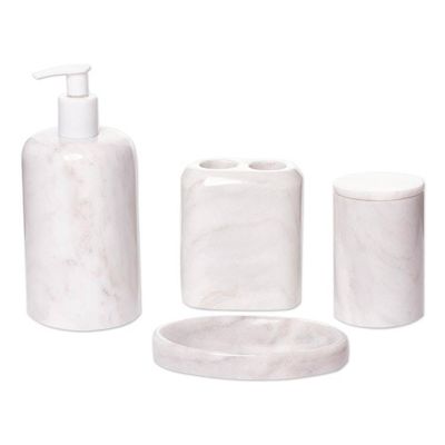 Alternate image for Handcrafted Marble Bath Accessory Set 5 Pieces Vanity Fair in Beige