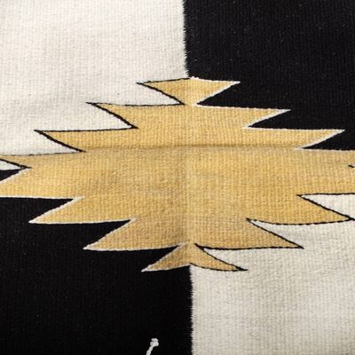 Alternate image for All Wool Colorblock Area Rug in Black and White 4x6.5 Corners