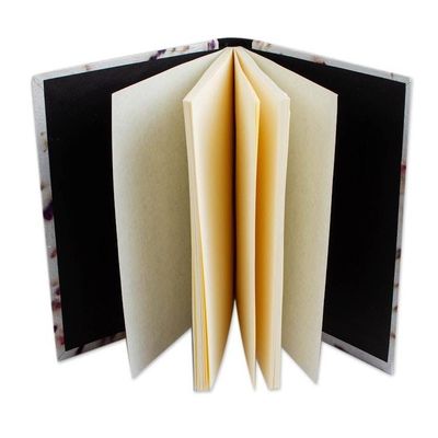 Alternate image for Fuchsia and Purple Recycled Paper Journal with Black Suede Abstract Petals
