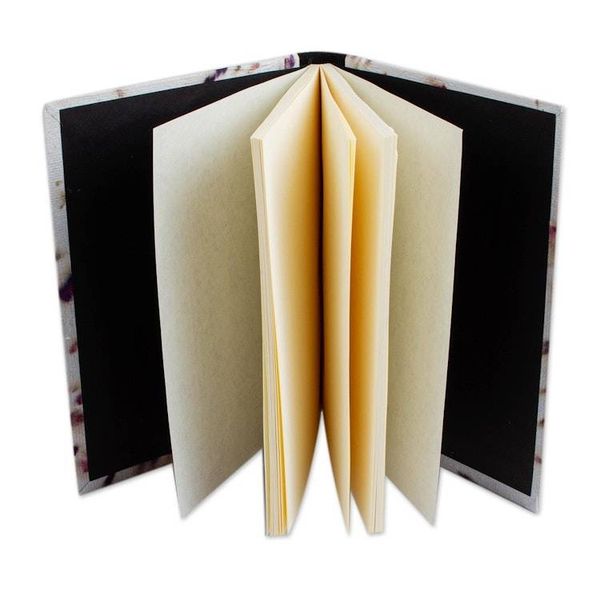 Alternate image for Fuchsia and Purple Recycled Paper Journal with Black Suede Abstract Petals