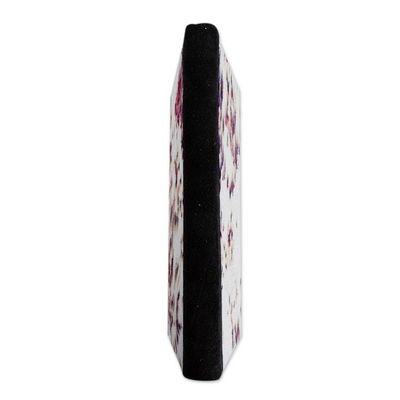 Alternate image for Fuchsia and Purple Recycled Paper Journal with Black Suede Abstract Petals