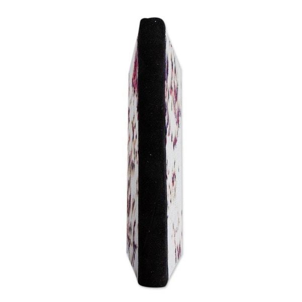 Alternate image for Fuchsia and Purple Recycled Paper Journal with Black Suede Abstract Petals