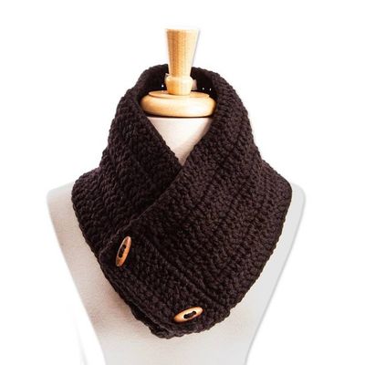 Alternate image for Hand Crocheted Black Neck Warmer Warm Ebony