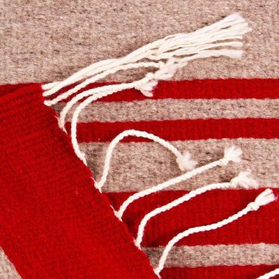 Alternate image for Red and Beige Striped Area Rug 2.5x5 Simple Stripes