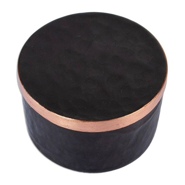 Alternate image for Handcrafted Black Hammered Copper Petite Keepsake Box Midnight Mysteries