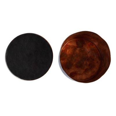 Alternate image for Handcrafted Black Hammered Copper Petite Keepsake Box Midnight Mysteries