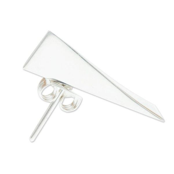 Alternate image for Individual 950 Silver Drop Earring with Geometric Design Alpha