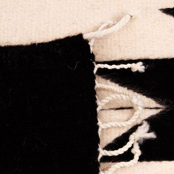 Alternate image for Zapotec Black and White Area Rug from Mexico 2.5 X 5 Maguey