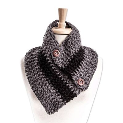 Alternate image for Grey and Black Neck Warmer from Mexico Flint Comfort