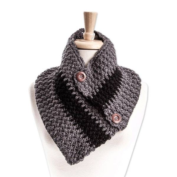 Alternate image for Grey and Black Neck Warmer from Mexico Flint Comfort