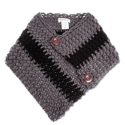 Alternate image for Grey and Black Neck Warmer from Mexico Flint Comfort