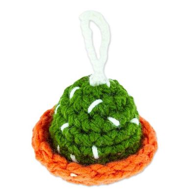 Alternate image for Cactus Crocheted Charm for Handbags Handmade in Mexico Cute Cactus