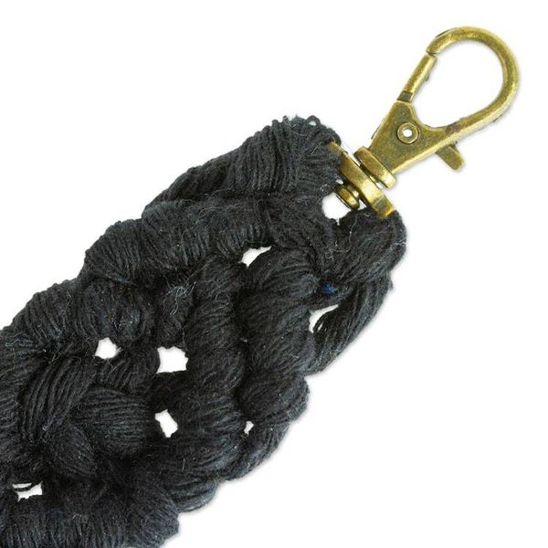 Alternate image for Mexican Recycled Cotton Macrame Keychain in Black Black Structure