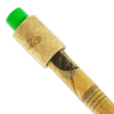 Alternate image for Vintage Handmade Recycled Paper Pencil with Green Eraser News of Yesterday