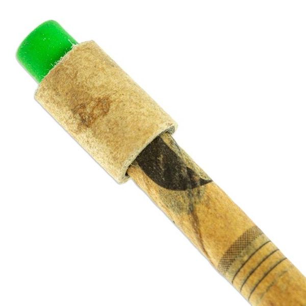 Alternate image for Vintage Handmade Recycled Paper Pencil with Green Eraser News of Yesterday