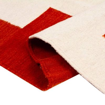 Alternate image for Handloomed Zapotec Greca-Patterned Wool Area Rug 2.5x5 Rust Greca