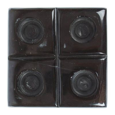 Alternate image for Black Natural Onyx Tealight Candleholder Crafted in Mexico Sparkles Mystery