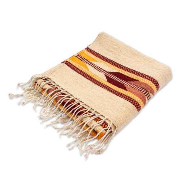 Alternate image for Natural Dye Zapotec 2.5x5 Wool Rug with Geometric Details Desert Dreams