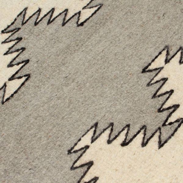 Alternate image for Minimalist Zapotec Grey and Beige 100 Wool Runner 1x6 Grey Trends
