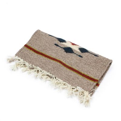 Alternate image for Zapotec Diamond-Patterned Grey and Red Wool Area Rug 1x1 Diamond of Magnificence