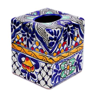 Alternate image for Hand-Painted Tissue Box Cover Hacienda Colors