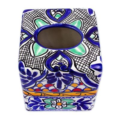 Alternate image for Hand-Painted Tissue Box Cover Hacienda Colors