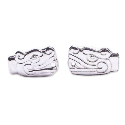 Alternate image for Quetzalcoatl Sterling Silver Cufflinks from Mexico Quetzalcoatl Duo