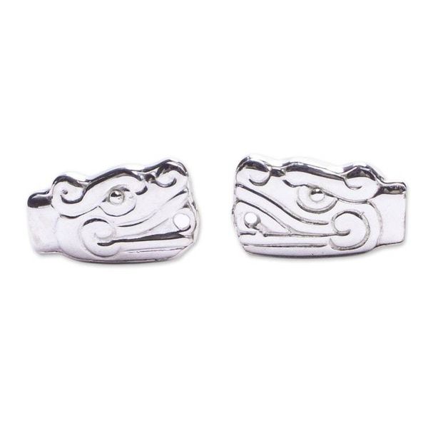 Alternate image for Quetzalcoatl Sterling Silver Cufflinks from Mexico Quetzalcoatl Duo