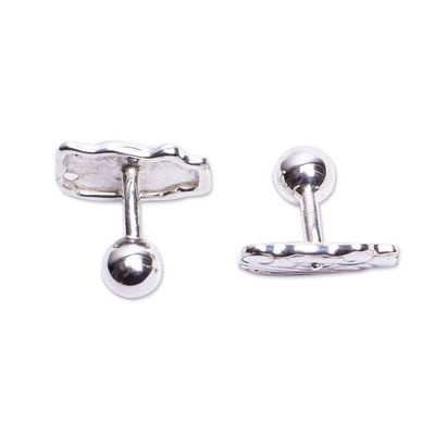 Alternate image for Quetzalcoatl Sterling Silver Cufflinks from Mexico Quetzalcoatl Duo
