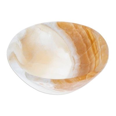 Alternate image for Striped Onyx Soap Dish Hand Crafted in Mexico Clean Lines