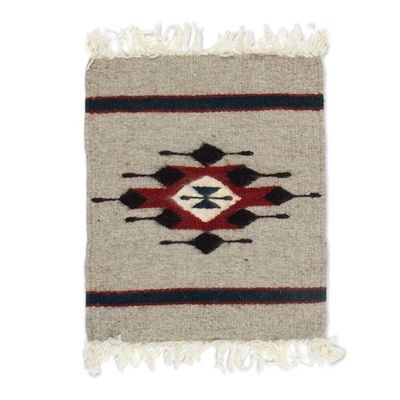 Alternate image for Artisan-Made Zapotec Diamond-Patterned Wool Area Rug 1x1 Diamond of Heritage