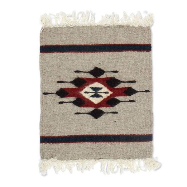 Alternate image for Artisan-Made Zapotec Diamond-Patterned Wool Area Rug 1x1 Diamond of Heritage