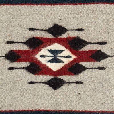 Alternate image for Artisan-Made Zapotec Diamond-Patterned Wool Area Rug 1x1 Diamond of Heritage