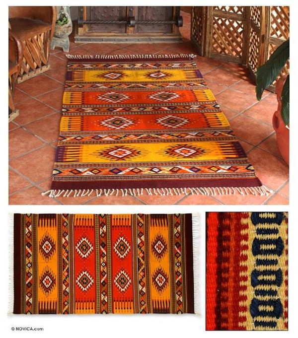 Alternate image for Zapotec wool rug 4.5x7 Summers Day