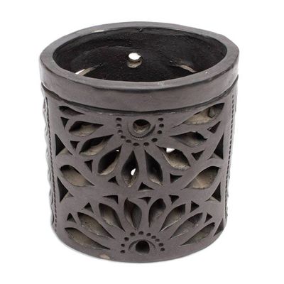 Alternate image for Oaxaca Barro Negro Ceramic Oval Pencil Holder Oaxacan Ellipse