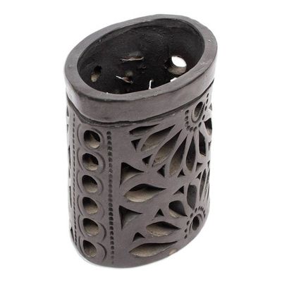 Alternate image for Oaxaca Barro Negro Ceramic Oval Pencil Holder Oaxacan Ellipse