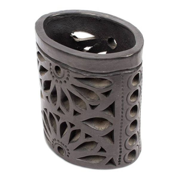 Alternate image for Oaxaca Barro Negro Ceramic Oval Pencil Holder Oaxacan Ellipse