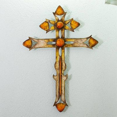 Primary image for Steel Sheet  Double Barred Cross with Solar Design Solar Cross