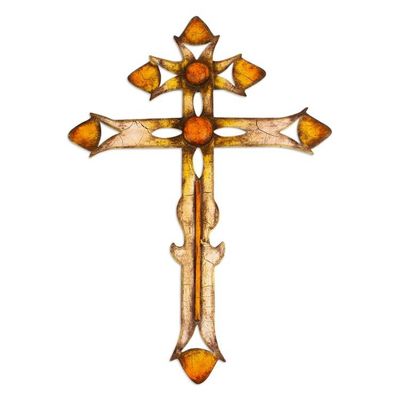 Alternate image for Steel Sheet  Double Barred Cross with Solar Design Solar Cross