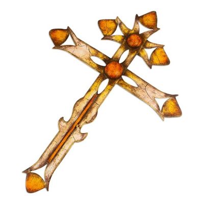 Alternate image for Steel Sheet  Double Barred Cross with Solar Design Solar Cross