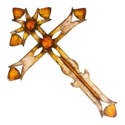 Alternate image for Steel Sheet  Double Barred Cross with Solar Design Solar Cross