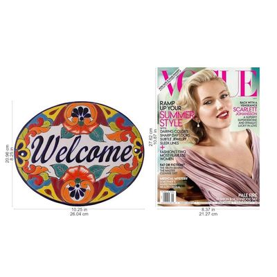 Alternate image for Floral Talavera-Style Ceramic Welcome Wall Sign from Mexico Talavera Welcome