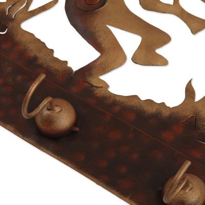 Alternate image for Hand Made Cultural Steel Coat and Key Holder Kokopelli Serenade