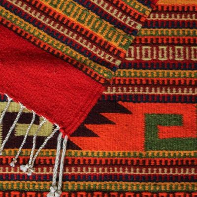 Alternate image for Mexican Zapotec Area Rug 2.5x5 Wave Frieze
