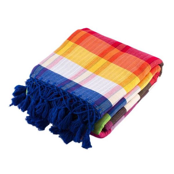 Alternate image for Twin Cotton Bedspread and Pillowcases with Stripes Beautiful Rainbow