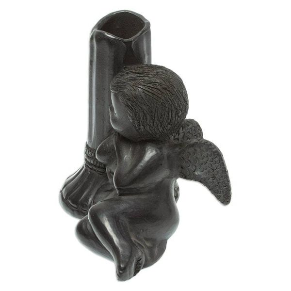 Alternate image for Handmade Taper Candleholder in Ceramic Sleeping Angel