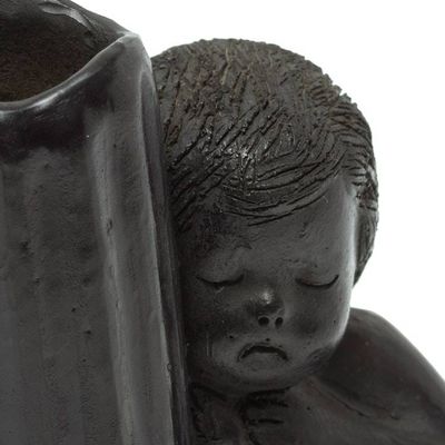 Alternate image for Handmade Taper Candleholder in Ceramic Sleeping Angel